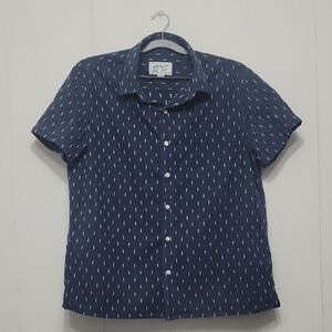 American Eagle Outfitters Dark Blue Patterned Shirt